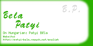 bela patyi business card