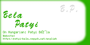 bela patyi business card